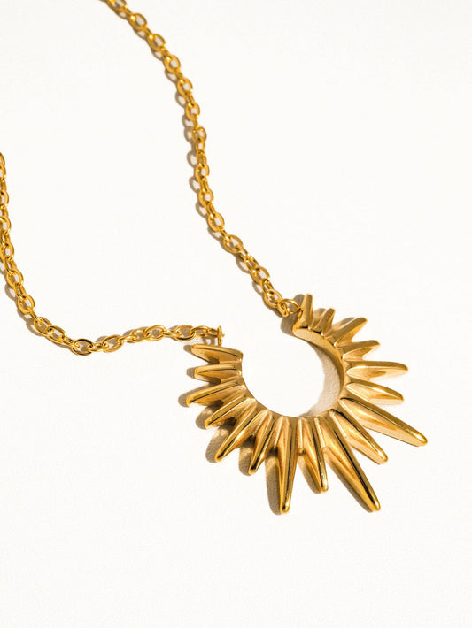 Non-Tarnish Gold Sun Necklace