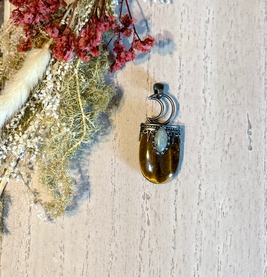 Tigers Eye Mystic Moon Pendant