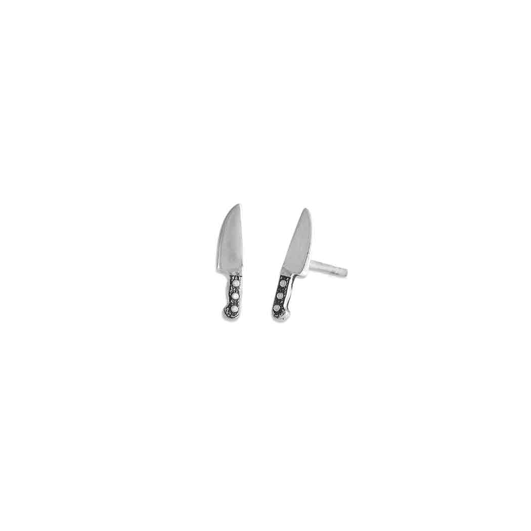 🔪 Sterling Silver Knife Stud Earrings