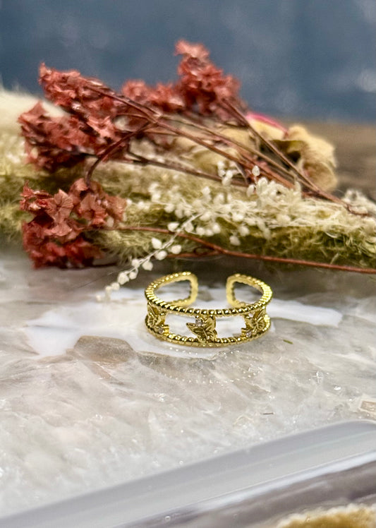 18k Gold Plated Sterling Silver Butterfly Ring