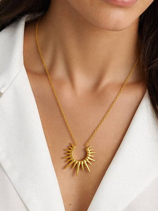 Non-Tarnish Gold Sun Necklace