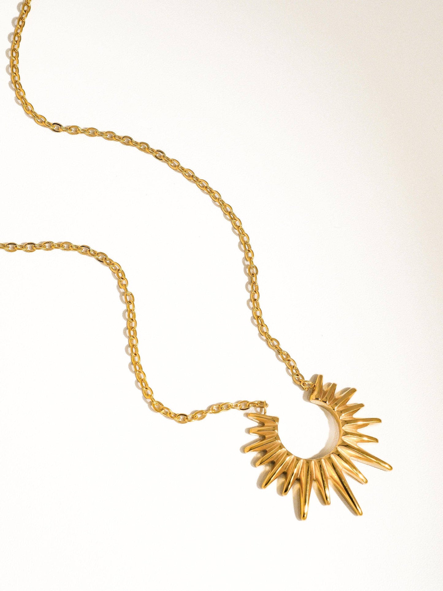 Non-Tarnish Gold Sun Necklace