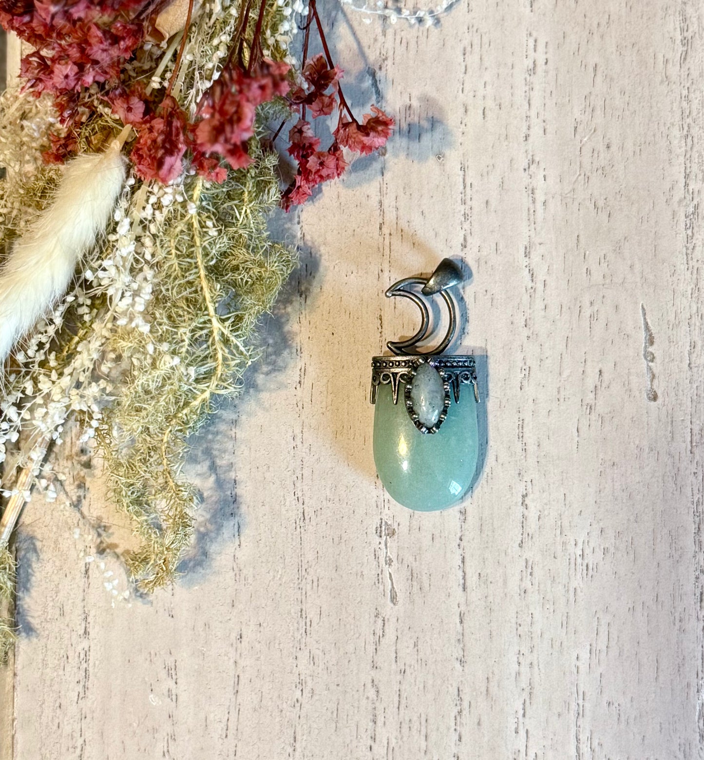 Green Aventurine Mystic Moon Pendant
