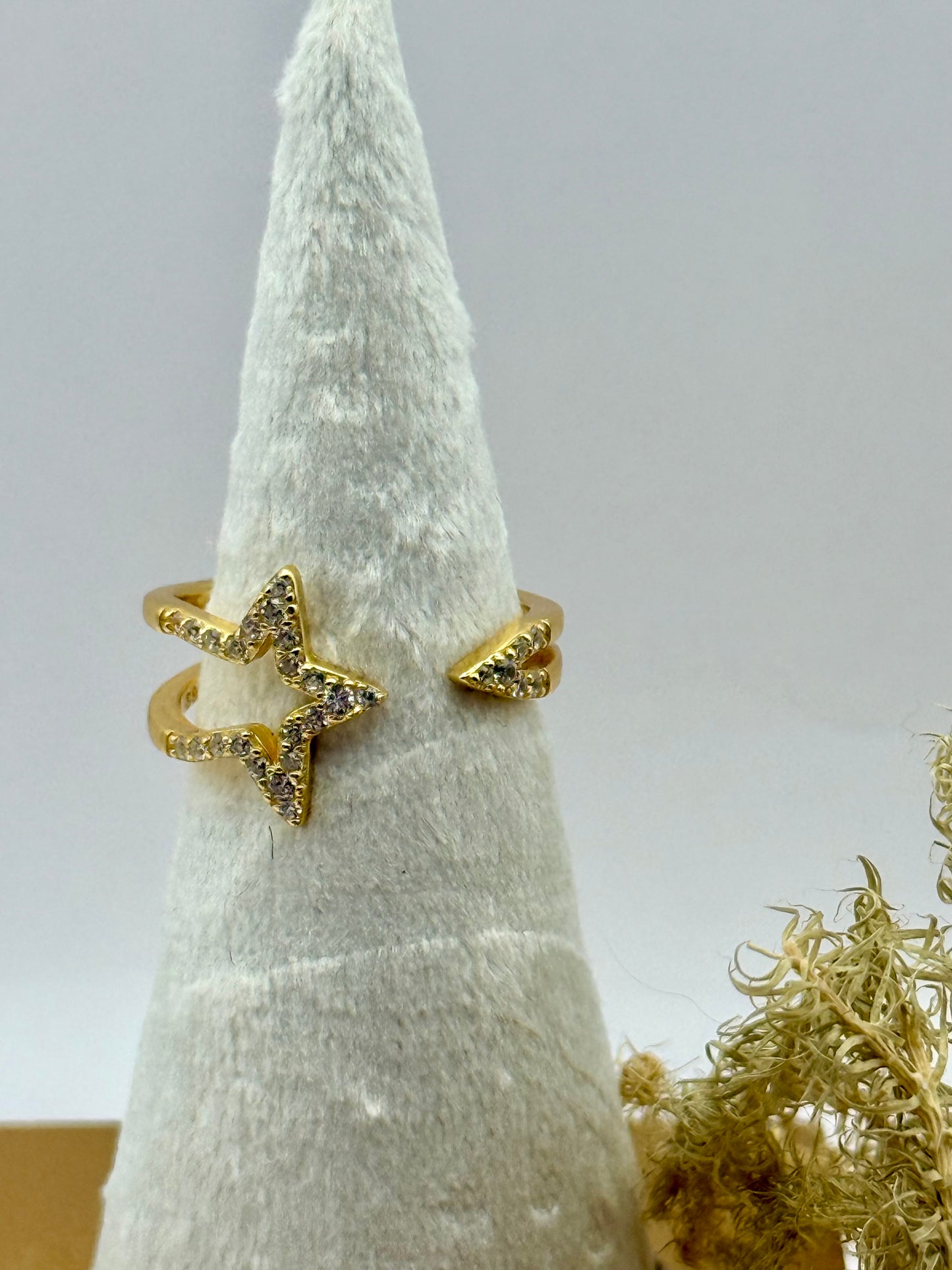18k Gold Plated Sterling Silver Shooting Star Ring
