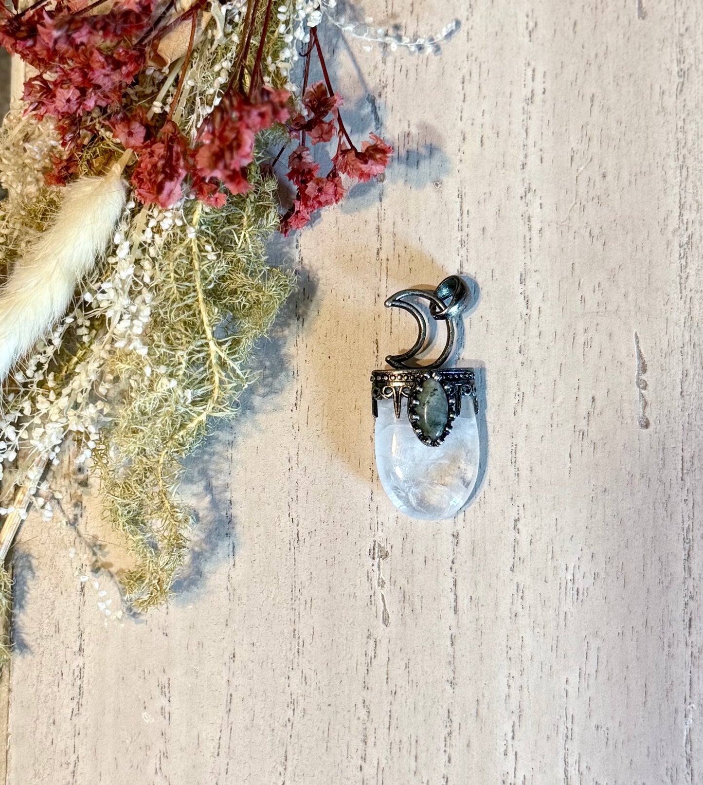 Clear Quartz Mystic Moon Pendant