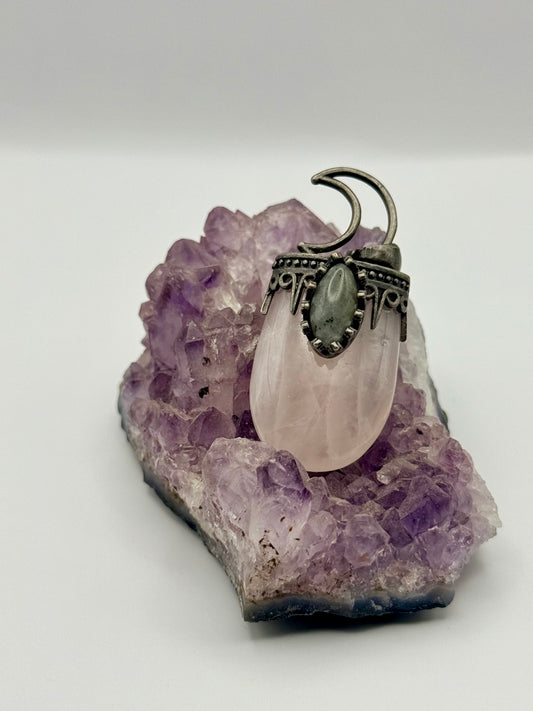 Rose Quartz Mystic Moon Pendant