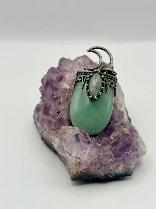 Green Aventurine Mystic Moon Pendant