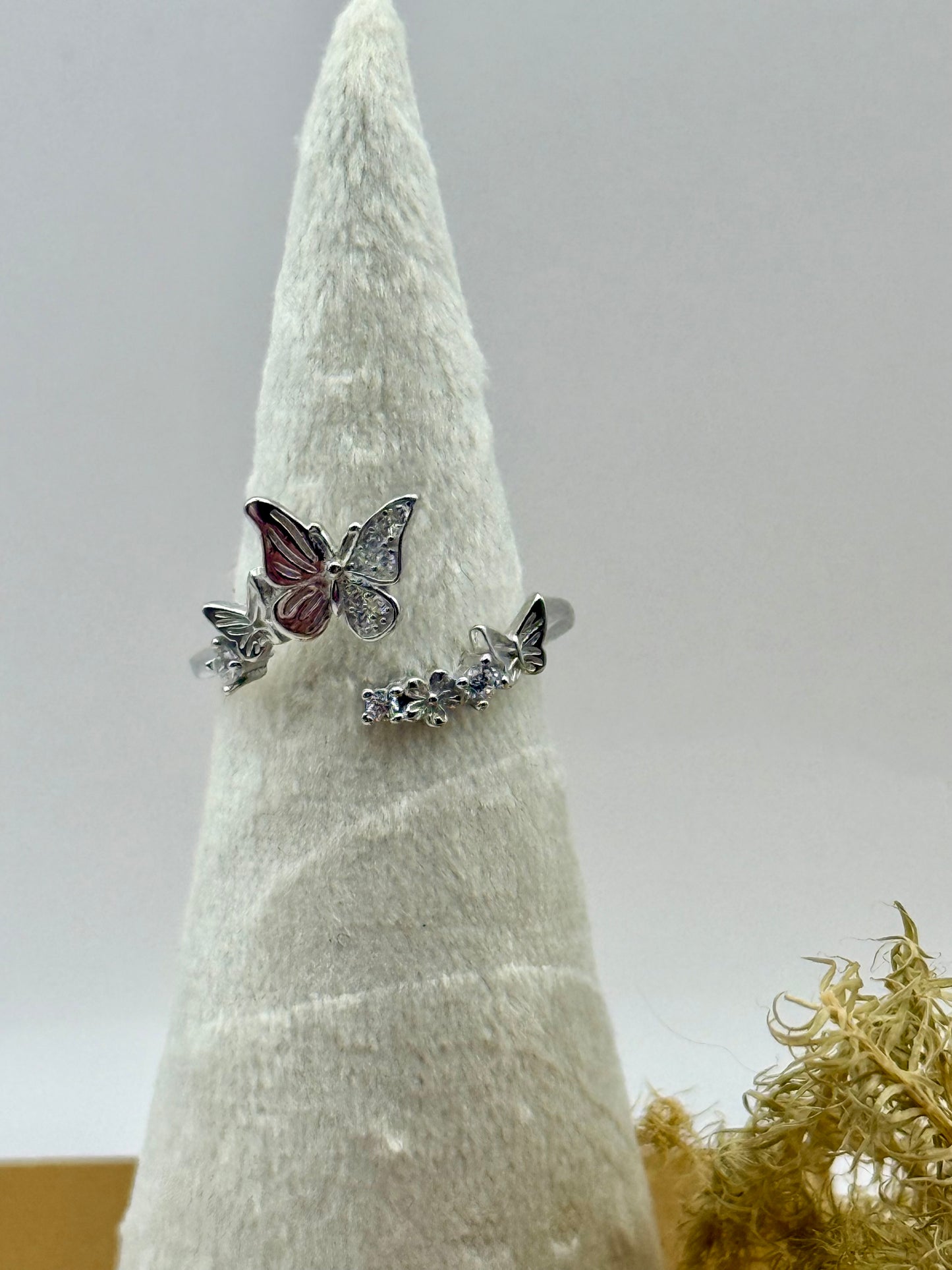 Sterling Silver Butterflies Ring
