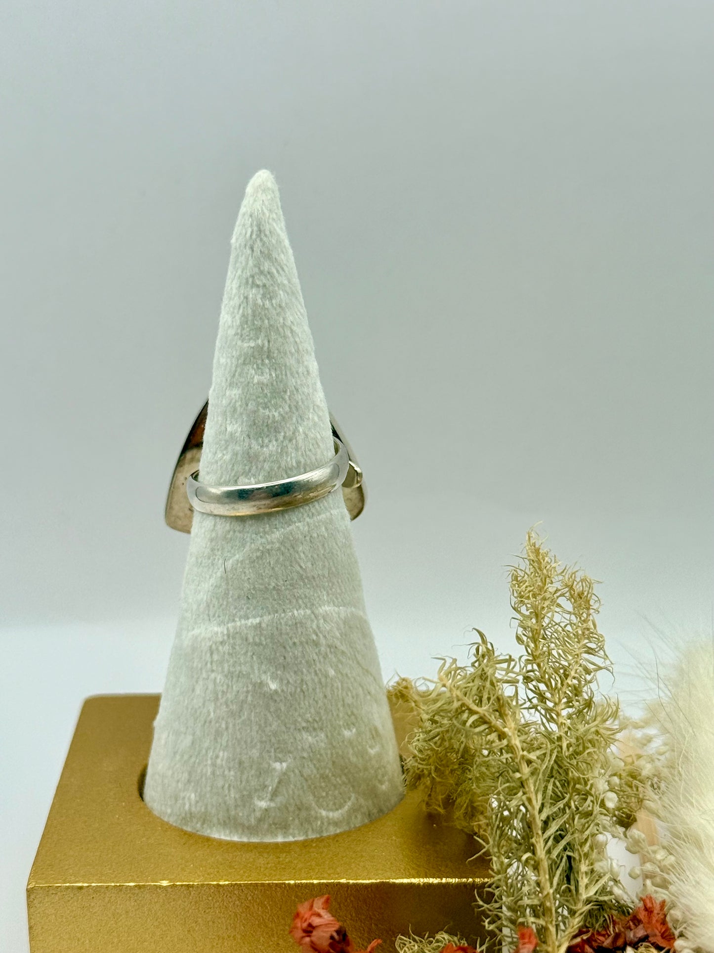 Sterling Silver Dendritic Agate Gemstone Adjustable Handmade Ring