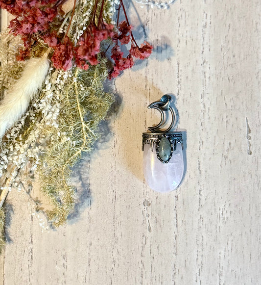 Rose Quartz Mystic Moon Pendant