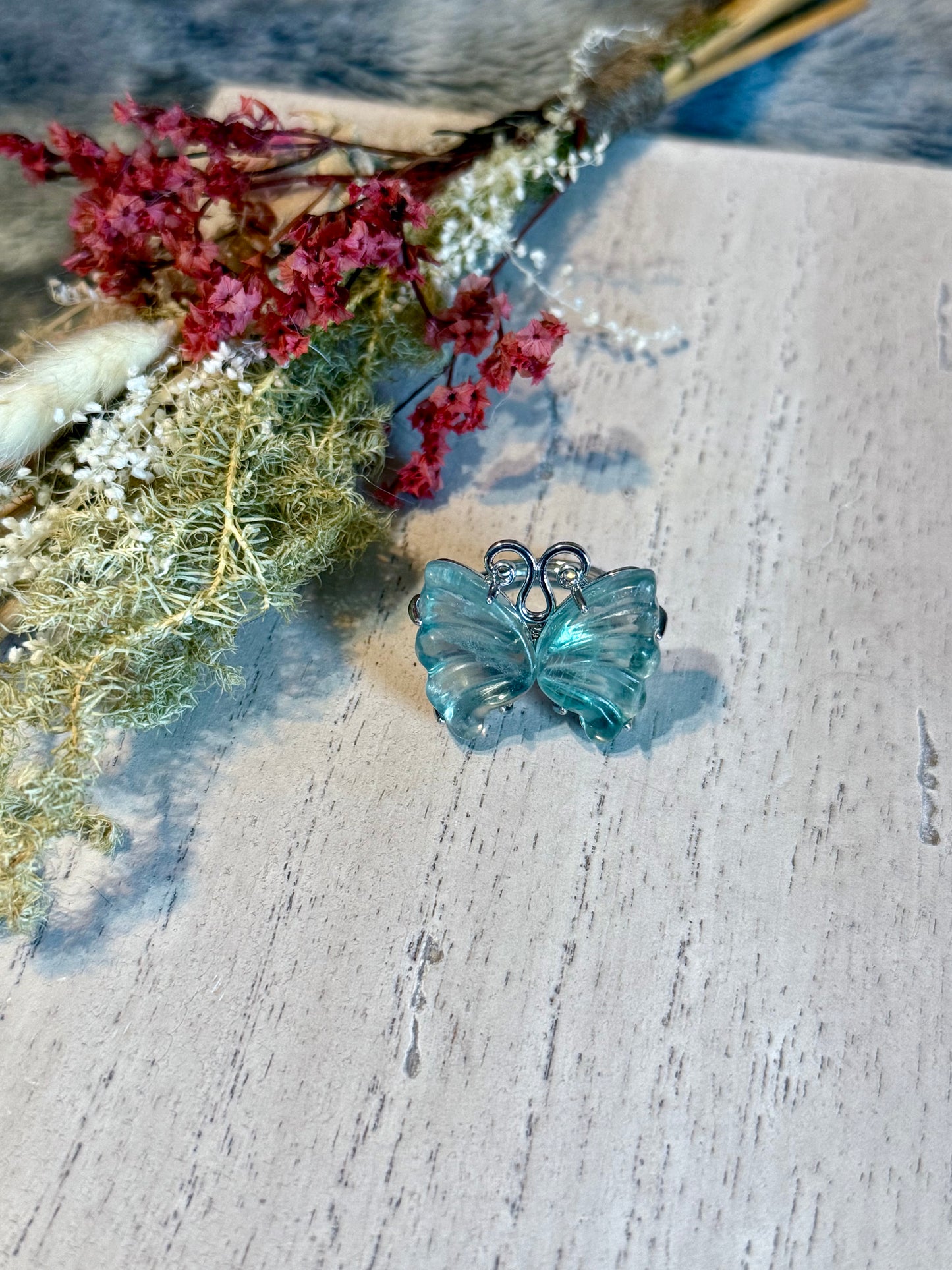 Teal Sacred Flutter Butterfly 🦋 Ring