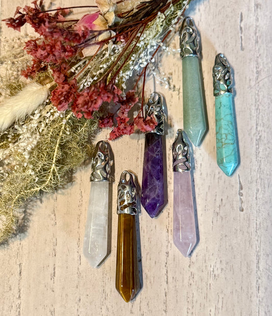 Aventurine Crystal Pillar Pendant