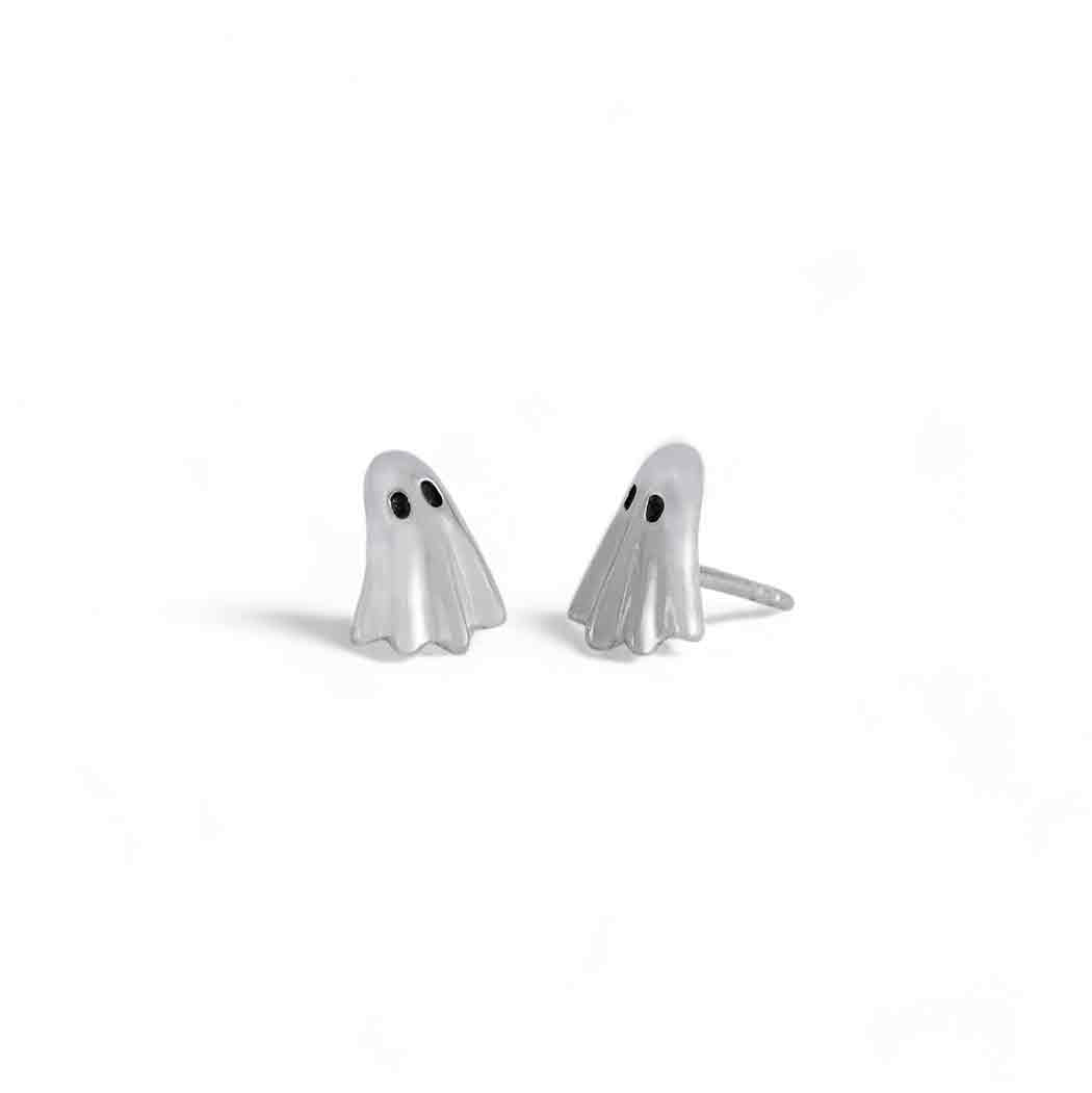 👻 Silver 3D Ghost Stud Earrings