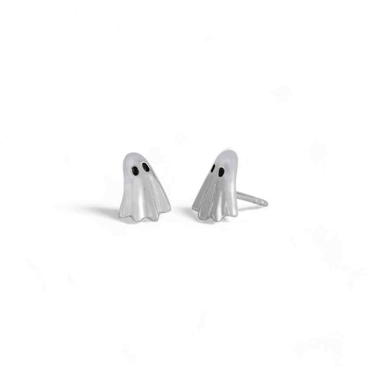 👻 Silver 3D Ghost Stud Earrings