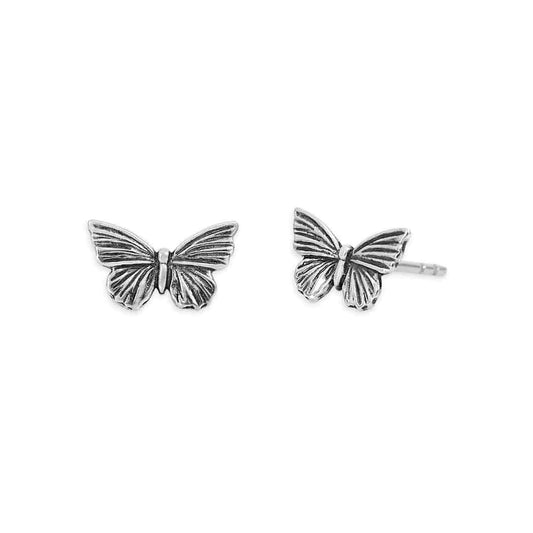 🦋 Silver Butterfly Stud Earrings