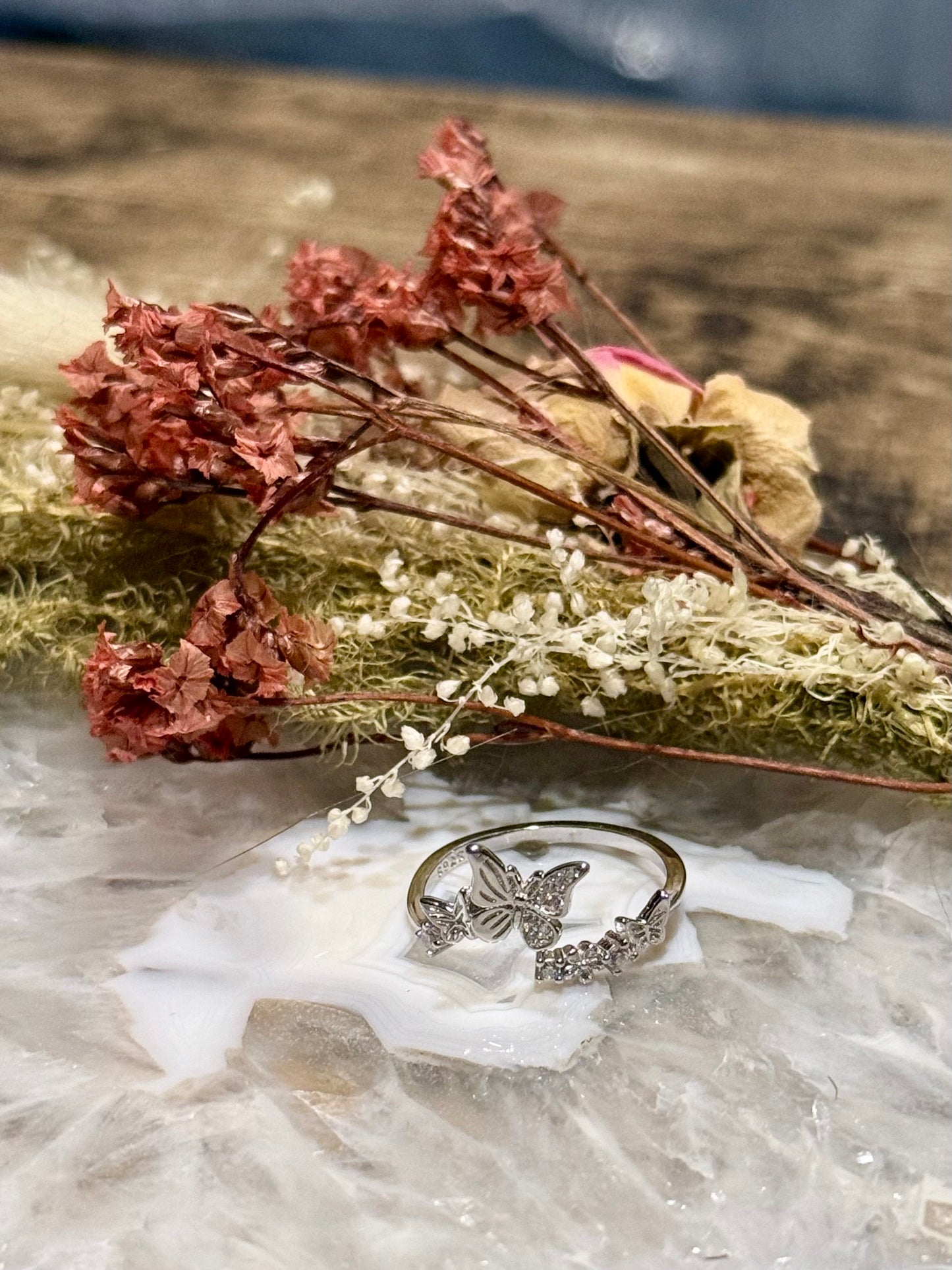 Sterling Silver Butterflies Ring
