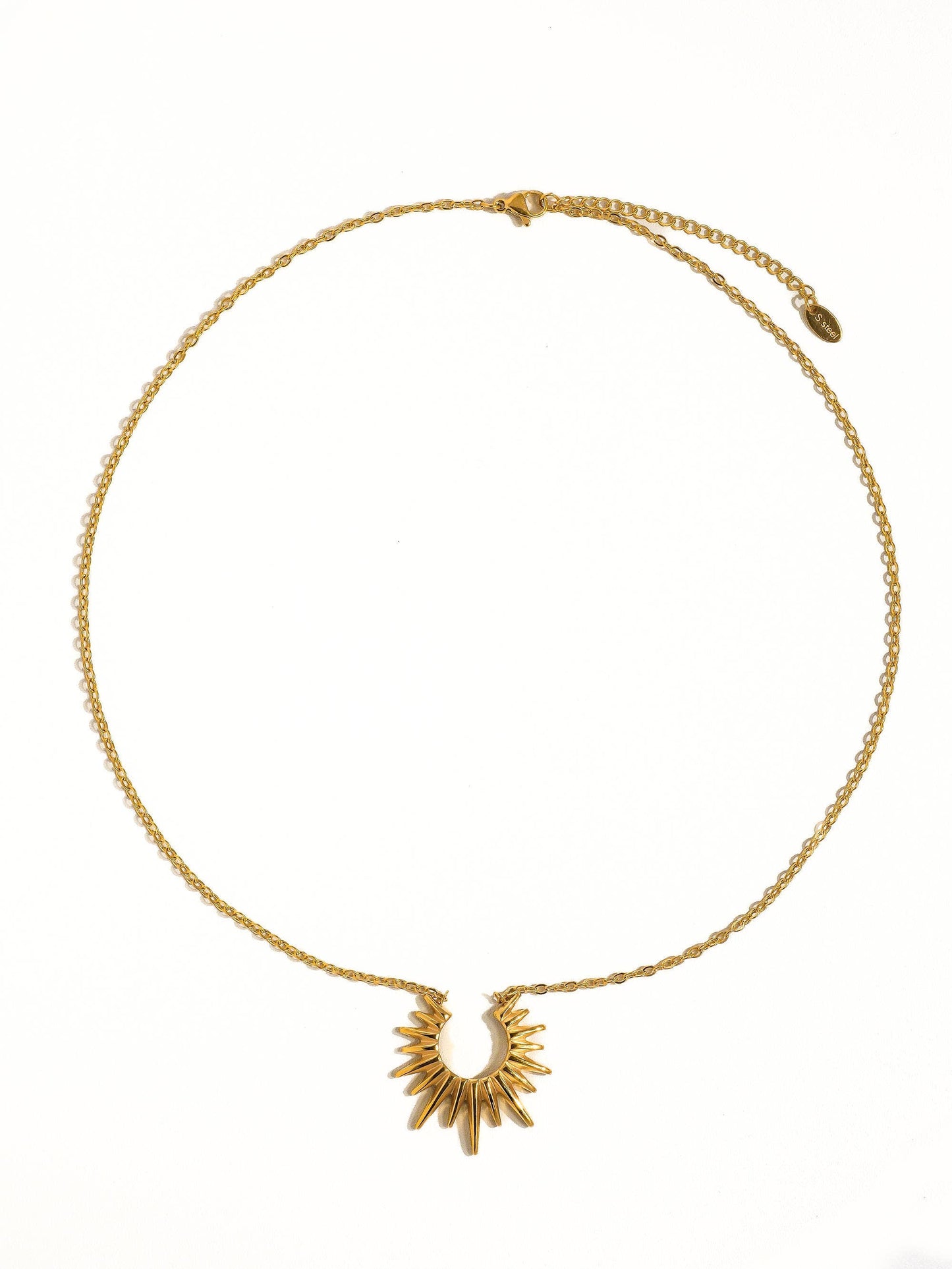 Non-Tarnish Gold Sun Necklace